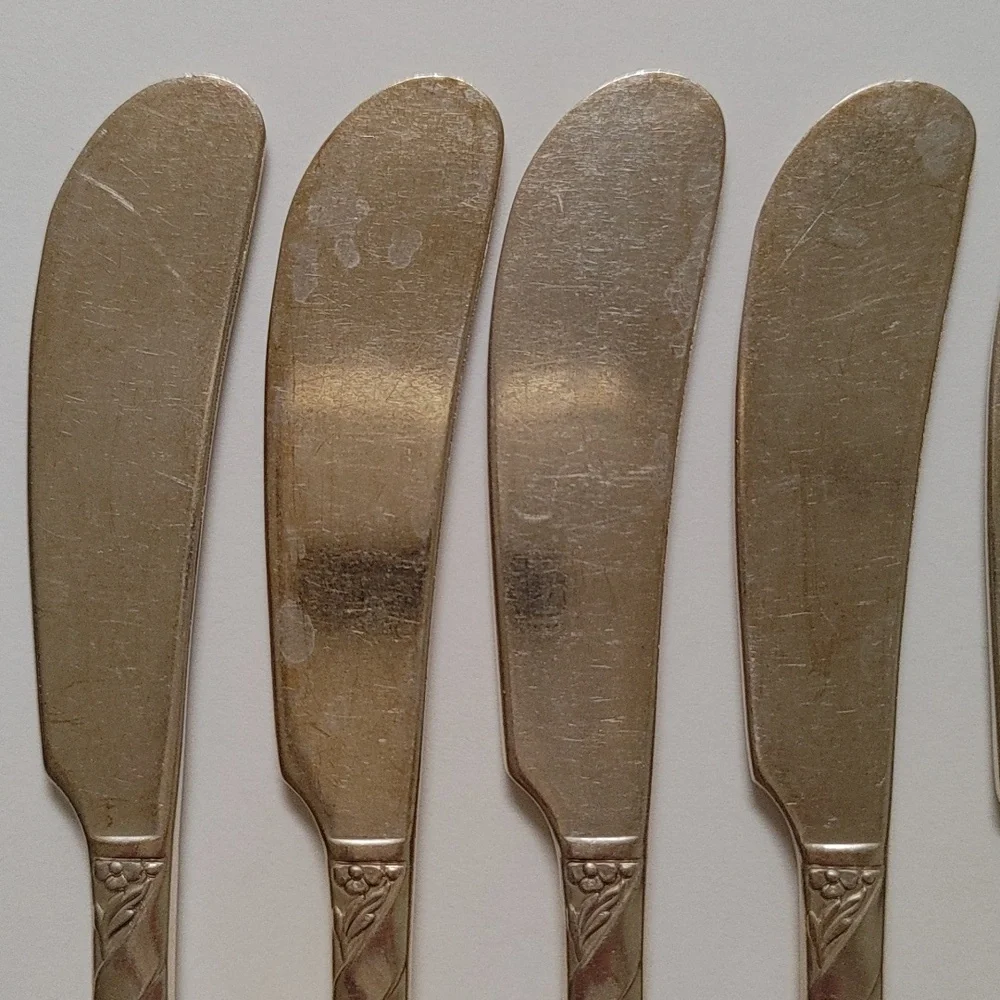 Oneida Evening Star Silver Plate Butter Knives Lot of 9